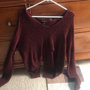 Cropped long sleeve sweater